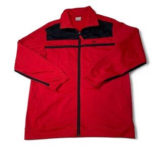 2000’s Nike Men's Red and Black Track Jacket